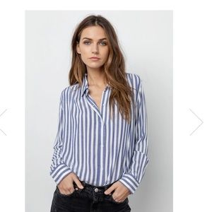 Rails Cozette Button Down Top In Oslo Stripe